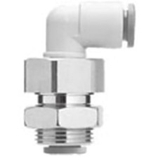 SMC CORPORATION KQ2LE07-00N One-Touch Fitting, Bulkhead Elbow, 1/4-in Tube/