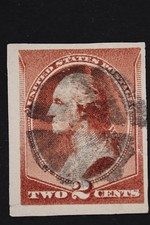 US Scott 210 1883 2c Red Brown Washington Used PSE Cert Trim Perfs