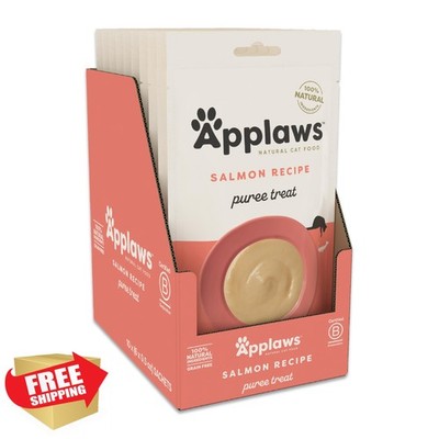 Applaws Lickable Cat Treats, Salmon Purée Squeeze Ups, 60 x 0.5 oz