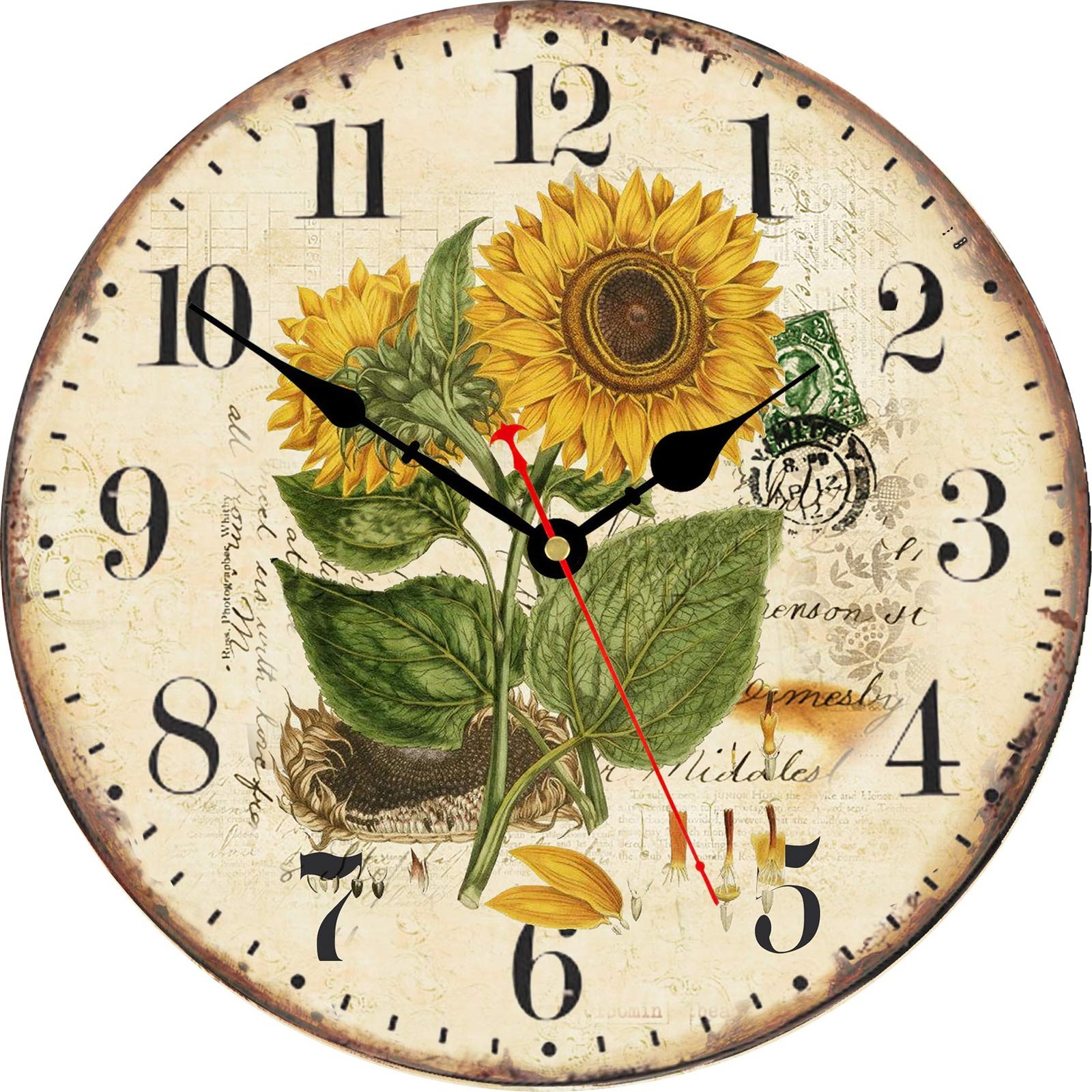 8 Inch Summer Sunflower Wall Clock Retro Rustic Floral Battery Operated Clock photo 8 Inch Summer Sunflower Wall Clock Retro Rustic Floral Battery Operated Clock featured image