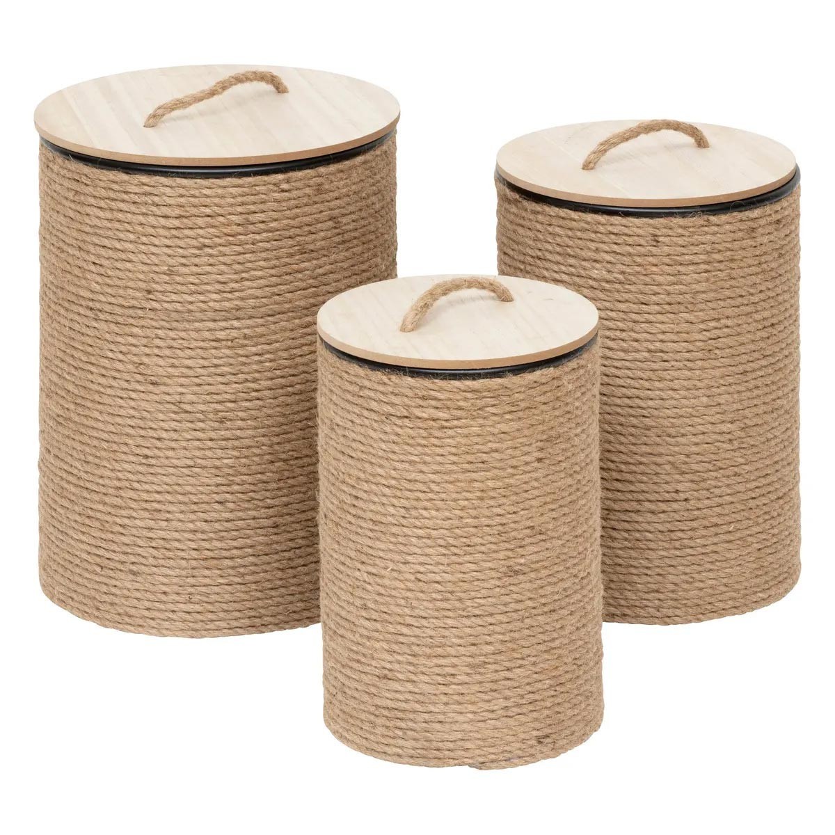 Panier rond pour ranger le linge et les jouets Bill lot de 3 paniers 48cm naturel
