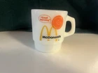 McDonalds Good Morning Fire King Milk Glass Coffee Mug Vintage