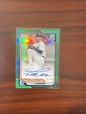 Ty Madden 2024 Bowman Chrome 1st Prospect Auto Green Refractor 12/99 SP #CPA-TM