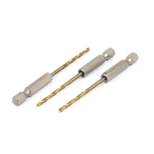2.5mm Drilling Dia 2 Flutes HSS 1/4-inch Hex Shank Twist Drill Bit 3pcs