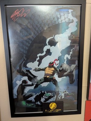 Teenage Mutant Ninja Turtles Poster Signed By D.J. Wiedrich With Frame