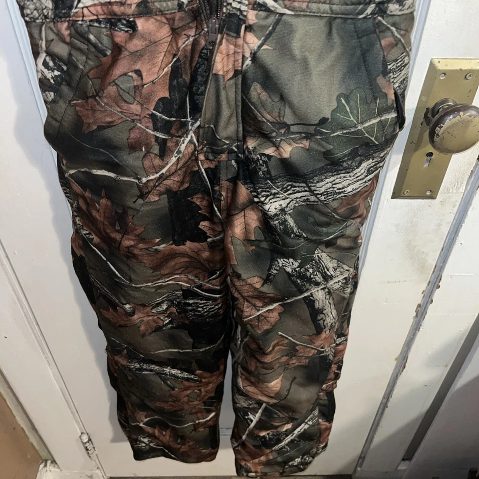 Trail Crest Camouflage bib overalls boys SZ L Hunting Outdoor Insulated Zip Leg - Image 4 of 4