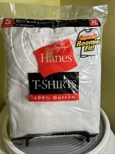 Hanes Men's Short Sleeve Crew Neck Cotton T-Shirt - White, XL, 3-Pack