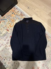 Vineyard Vines 1/4 Zip Pullover Sweater Men L Blue Merino Wool Blend Shep Shirt