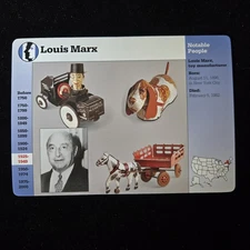 Louis Marx Toys Grolier Story of America History Card 1998