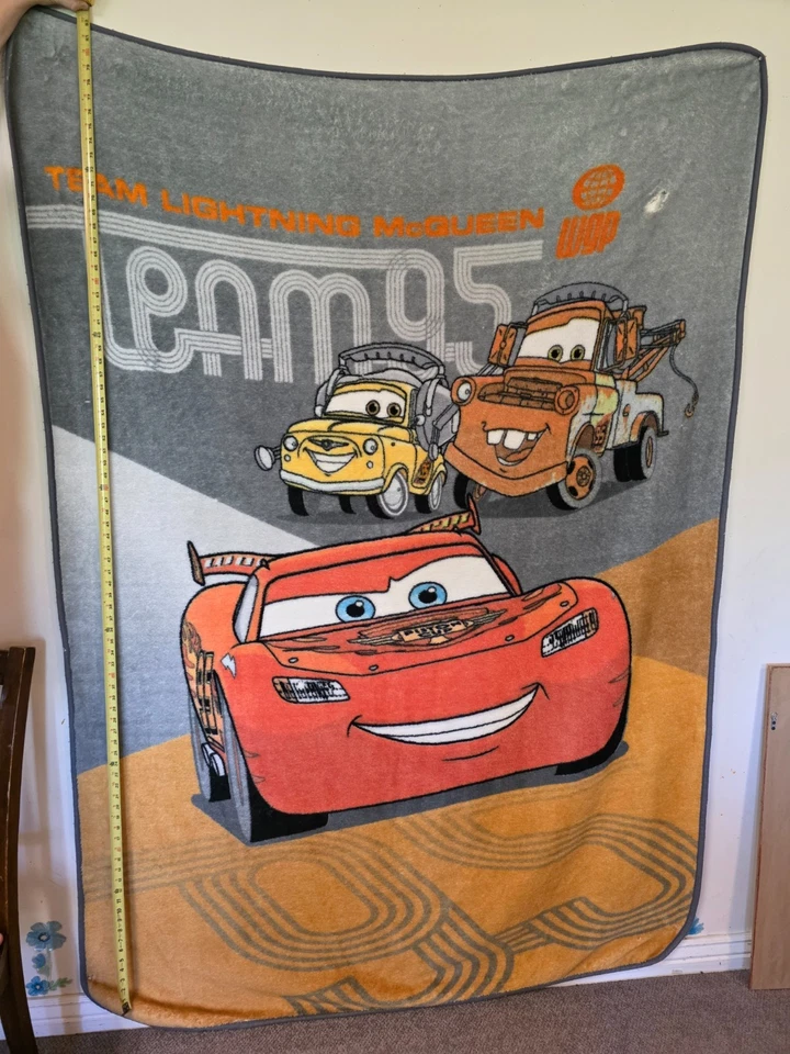 Disney Pixar Cars Team Lightning McQueen Plush Twin Sized Blanket 59x78 Large - Image 4 of 4