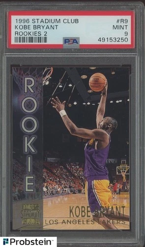 1996 Stadium Club Rookies 2 #R9 Kobe Bryant Lakers RC Rookie HOF PSA 9 MINT