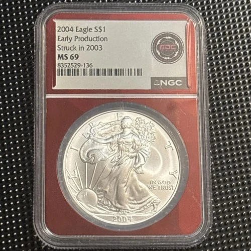 2004 Early Production Silver Eagle “struck in 2003” MS69