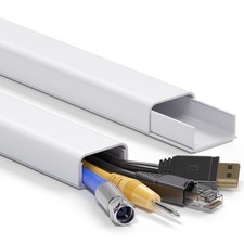 34in 2xL17in Large Wire Hiders for TV on Wall 3-4 Cords, X-Large, White