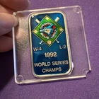1992 MLB Toronto Blue Jays World Series 1oz Silver Enameled Bar S032