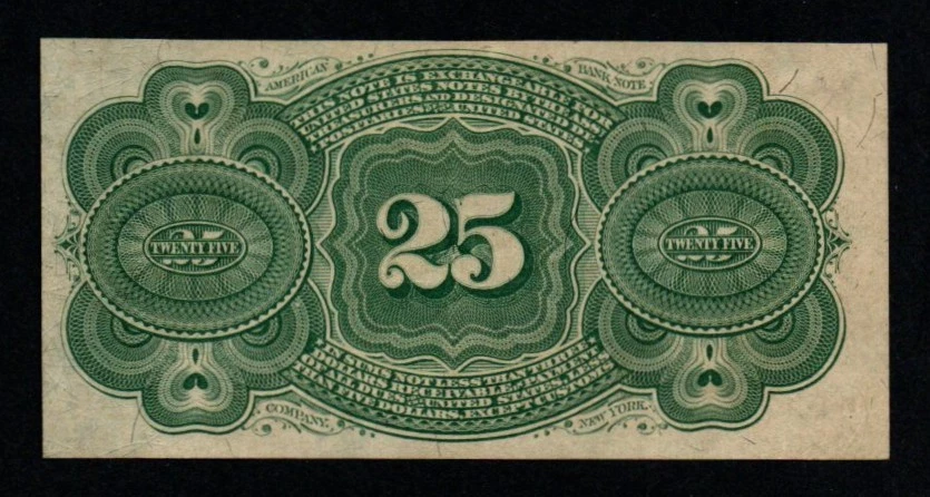 25c 4th Issue CRISP AU+/UNC 1869-75 Washington U.S. Fractional Currency! - Image 2 of 2