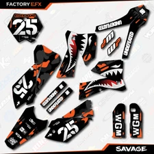 Black Orange Savage Graphics Kit fit KTM 2005-2006 SX SXF XC XCF 125 250 300 450