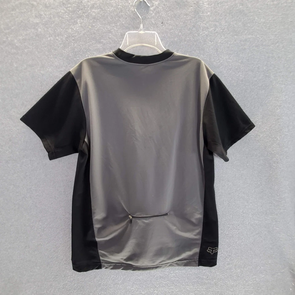 Fox Men T-Shirt Large Black Colorblock 1/4 Zip Short Sleeve Pullover Back Pocket - Image 4 of 4
