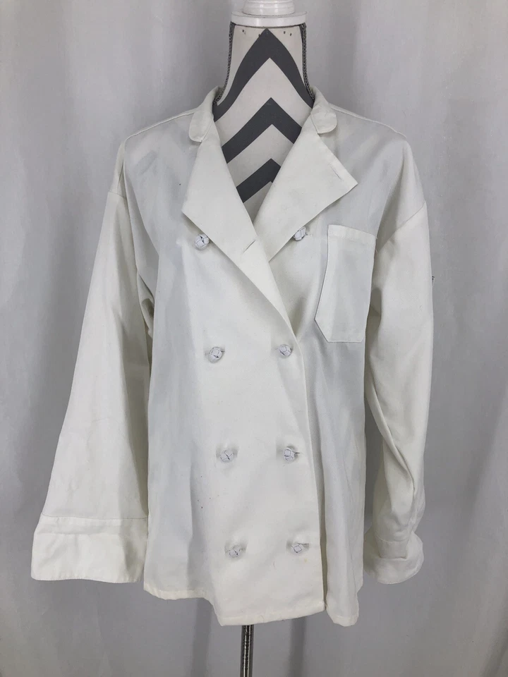 Uncommon Threads Working Wear Soft Knot Button Chef Coat Cook Jacket Unisex Med - Image 2 of 4