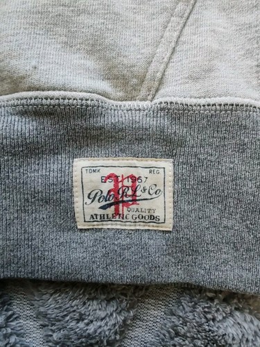 Polo Ralph Lauren Hoodie Mens small Grey USA 67 Sailing Spell Out RL Pullover - Picture 12 of 14