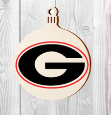 Georgia "G" Ornament Wood Clemson University - GA Bulldogs - Go Dawgs