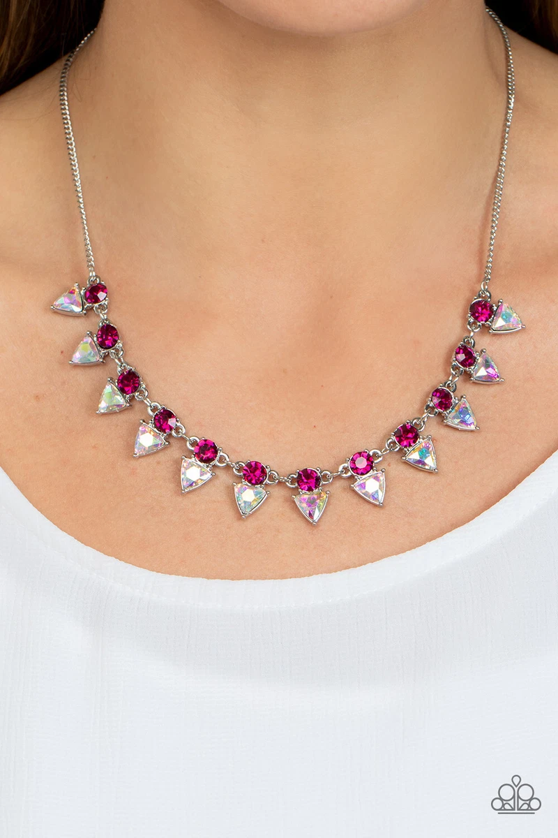 Paparazzi Razor Sharp Refinement PINK IRIDESCENT Necklace