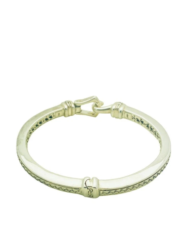 Brazalete Scott Kay Plata Esterlina Diamante Hebilla Ecuestre Bisagras 5mm Foto 3 de 4