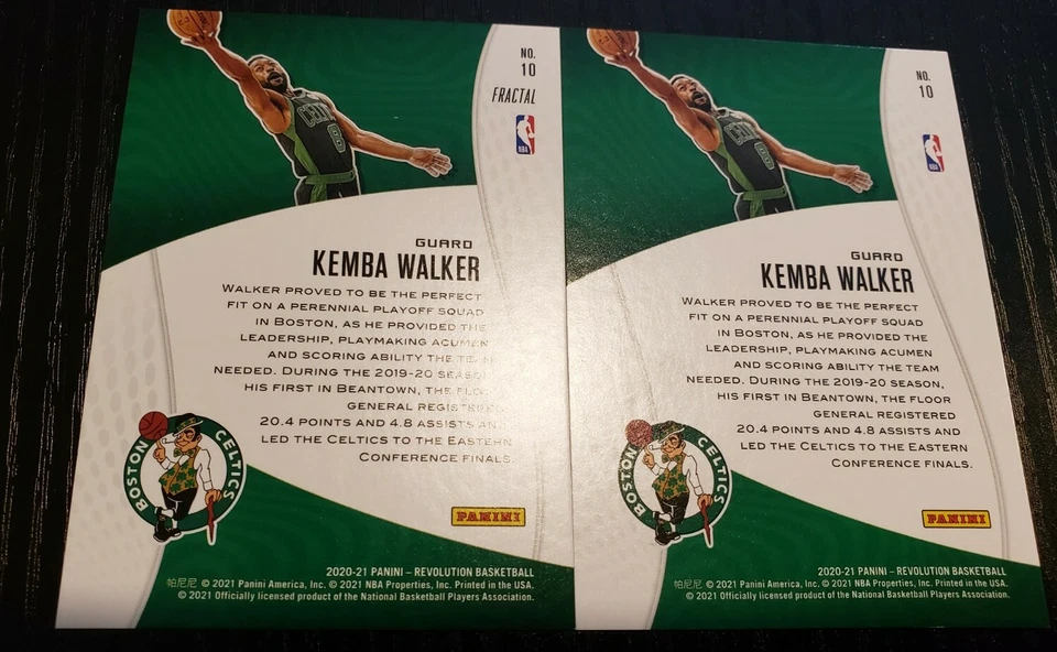 2020-21 Panini Revolution Kemba Walker Shock Wave 2 LOT 1 FRACTAL 1 REG. No. 10 - Image 4 of 4