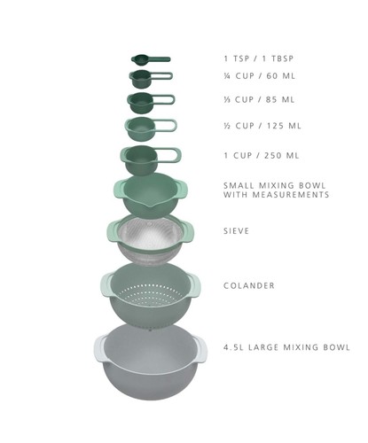 JOSEPH JOSEPH 9 Piece Nest™ Plus Bowl Set - Picture 3 of 3