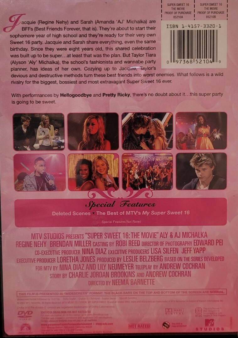 レア! 新品DVD 金城完奈 Sweet 16 Super Sweet 16 the movie DVD MTV Regine Nehy, Amanda 'AJ' +