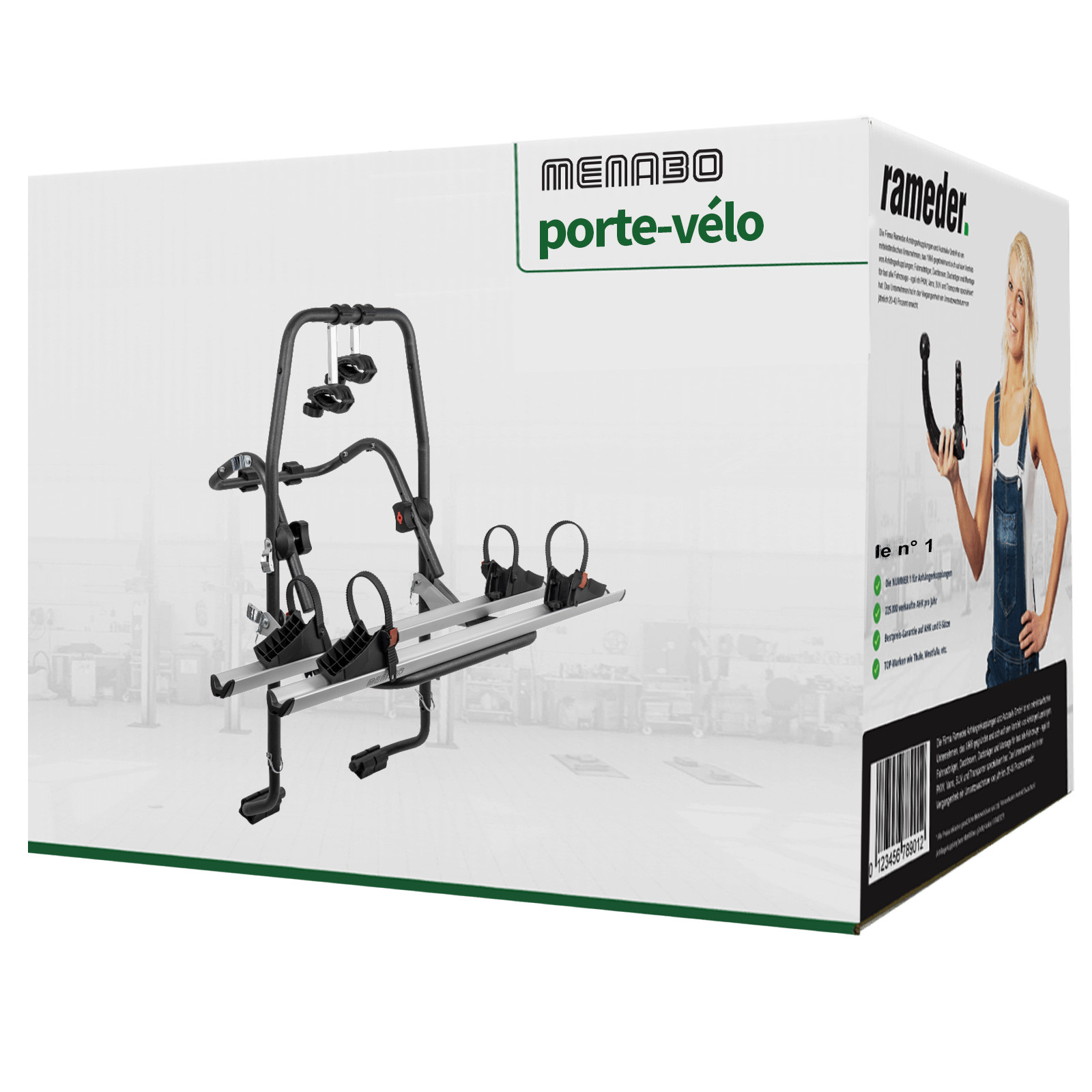 Porte-vélo Menabo Stand Up 2 rails alu pour coffre Subaru Legacy Outback 09-15