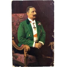 1906 Kaiser Wilhelm II Antique Color Portrait Postcard Old German Emperor King