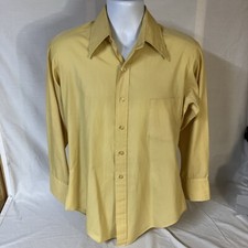 Vintage Sears Mens Store Shirt Size 15 33 Long Sleeve Gold Yellow Free Shipping 