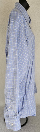 Eagle Mens Shirt Size 16.5 34/35 Blue White Yellow Striped - Picture 11 of 24