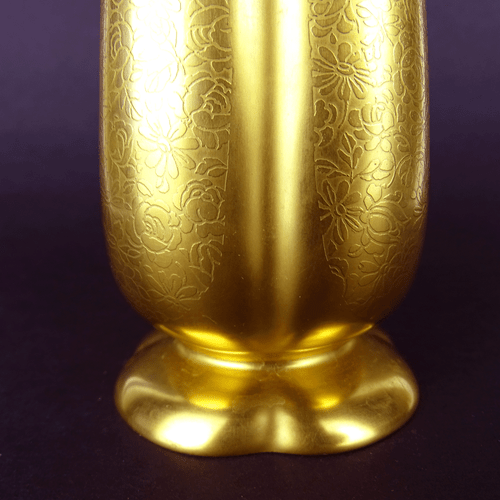 Art Déco Porzellan Vase Gold Overlay Blumen-Relief Pickard USA um 1930 - Picture 5 of 8