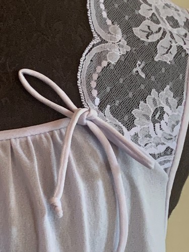 Vintage OLGA 9453 Blue Nightgown Nylon Lace Crepe D'Esprit Sz S - Picture 2 of 11