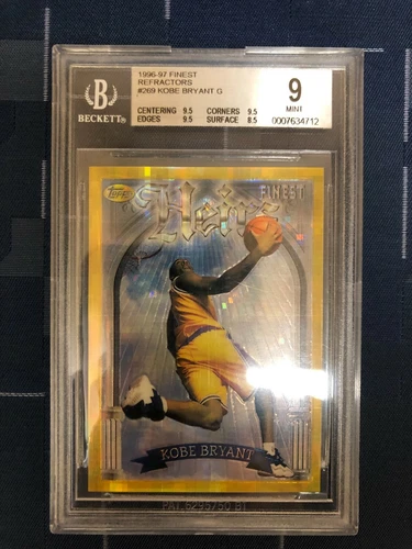 Kobe Bryant 1996 Topps Finest Gold Refractor BGS 9 Rookie RC 9.5 subs 