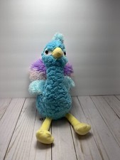 Peacock Teal Multicolor Plush Soft Yellow Legs Stuffed Animal KellyToy 14  Bird