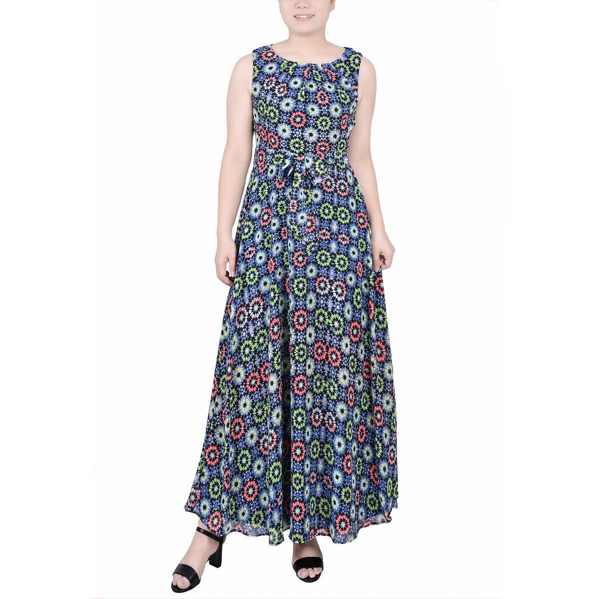 Женское шифоновое длинное платье макси с принтом Petites BHFO 0319 из коллекции NY Collection