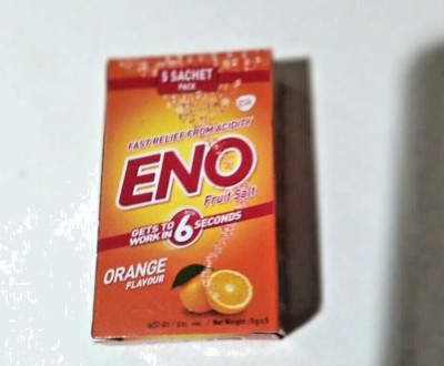 Eno Natural Fruit Salt Antacid Powder - Orange Flavor (05x5g