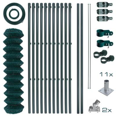 Maschendrahtzaun Komplettset 1,25 x 25 m Zaunset Gartenzaun Aufschraubhülse Zaun