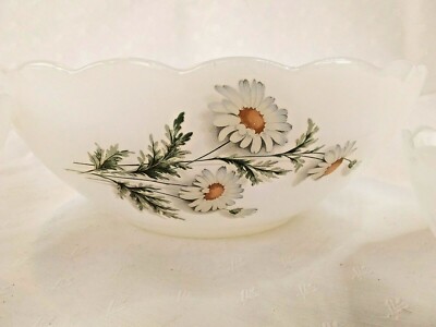 PLAT ROND CREUX FLEURS ORANGE ARCOPAL FRANCE 40923 Blanc/Multicolore