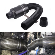 Universal Air Intake Filter Kit Carbon Fiber Cold Feed Induction Air Filter Box