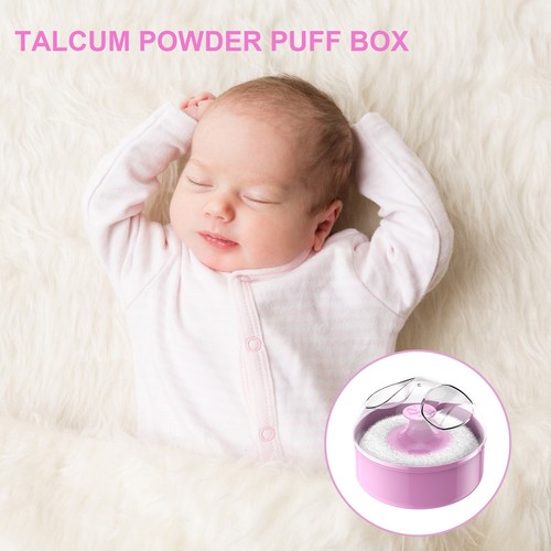 Portable Case Box With Powder Puff Baby Container Talcum Powder Box Soft Sponge - Picture 6 of 14
