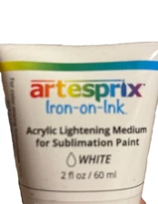 White Iron On Ink Sublimation Acrylic Lightening Medium Paint Artesprix 2 Oz Tub