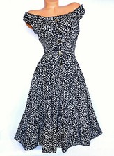 Sommerkleid  Lagenlook Midikleid Volants Kleid  Schwarz Weiß Blümchen  38 40