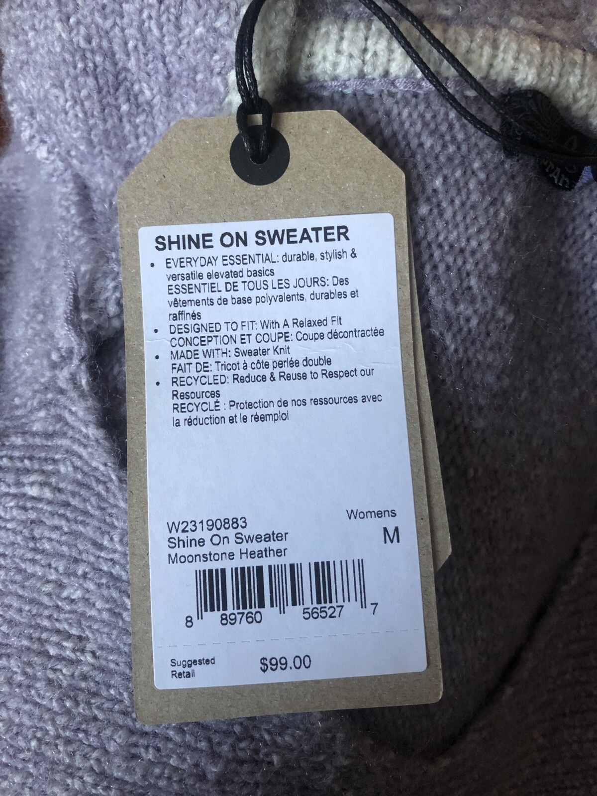 NWT prAna “Shine On” Sweater Size M 