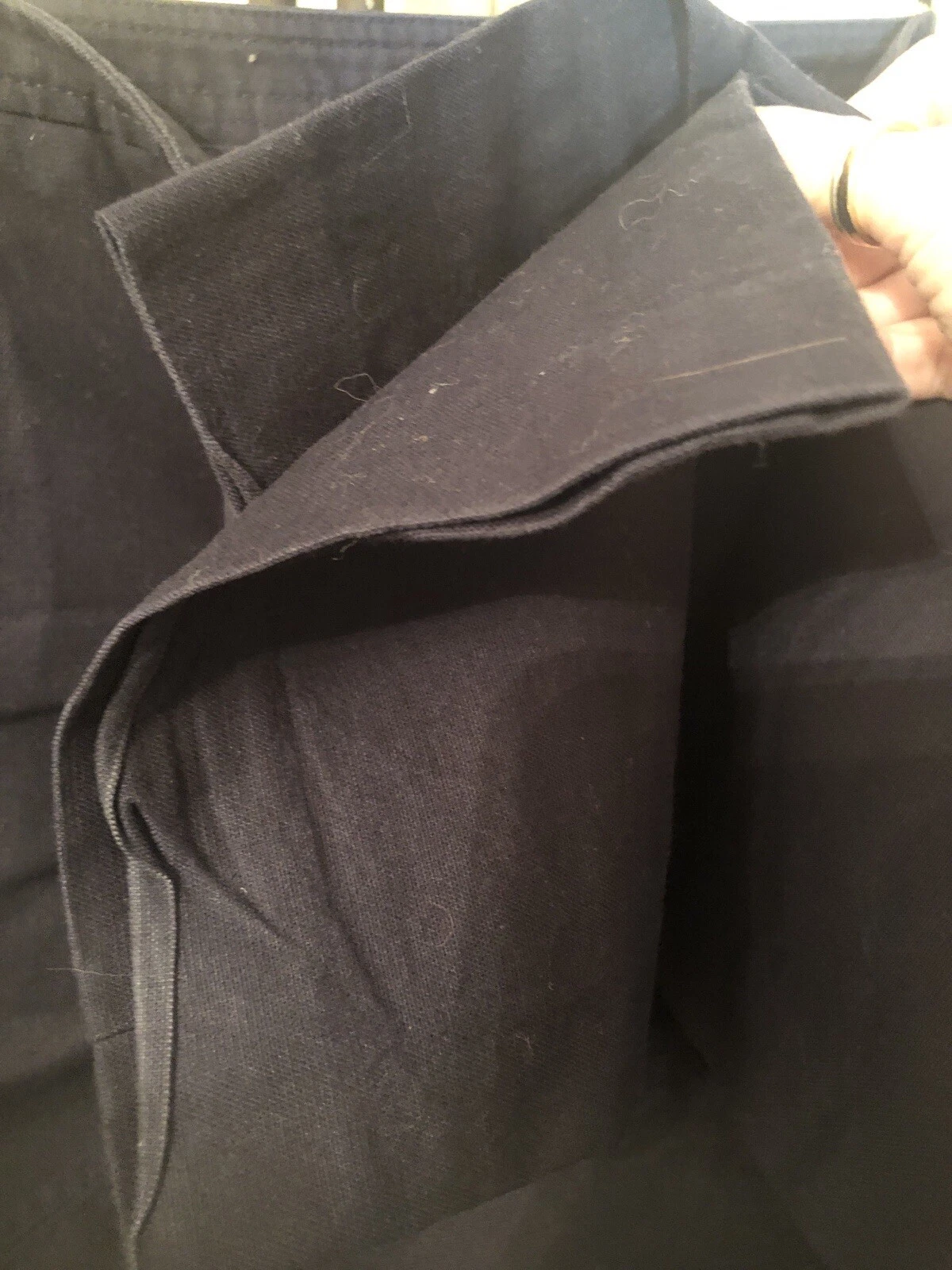 Pantaloni donna Tory Burch cotone navy pantaloni 4 bottoni oro zip davanti gamba dritta