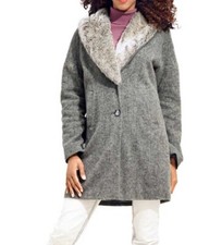 Damen Wollflauschmantel m