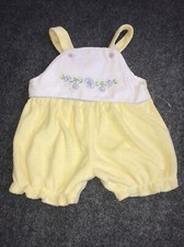 vtg carters romper bubble style terry cloth yellow flowers 3-6 months Girls