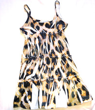 Happy Kids girls animal print leopard tiered spaghetti strap sundress size 4